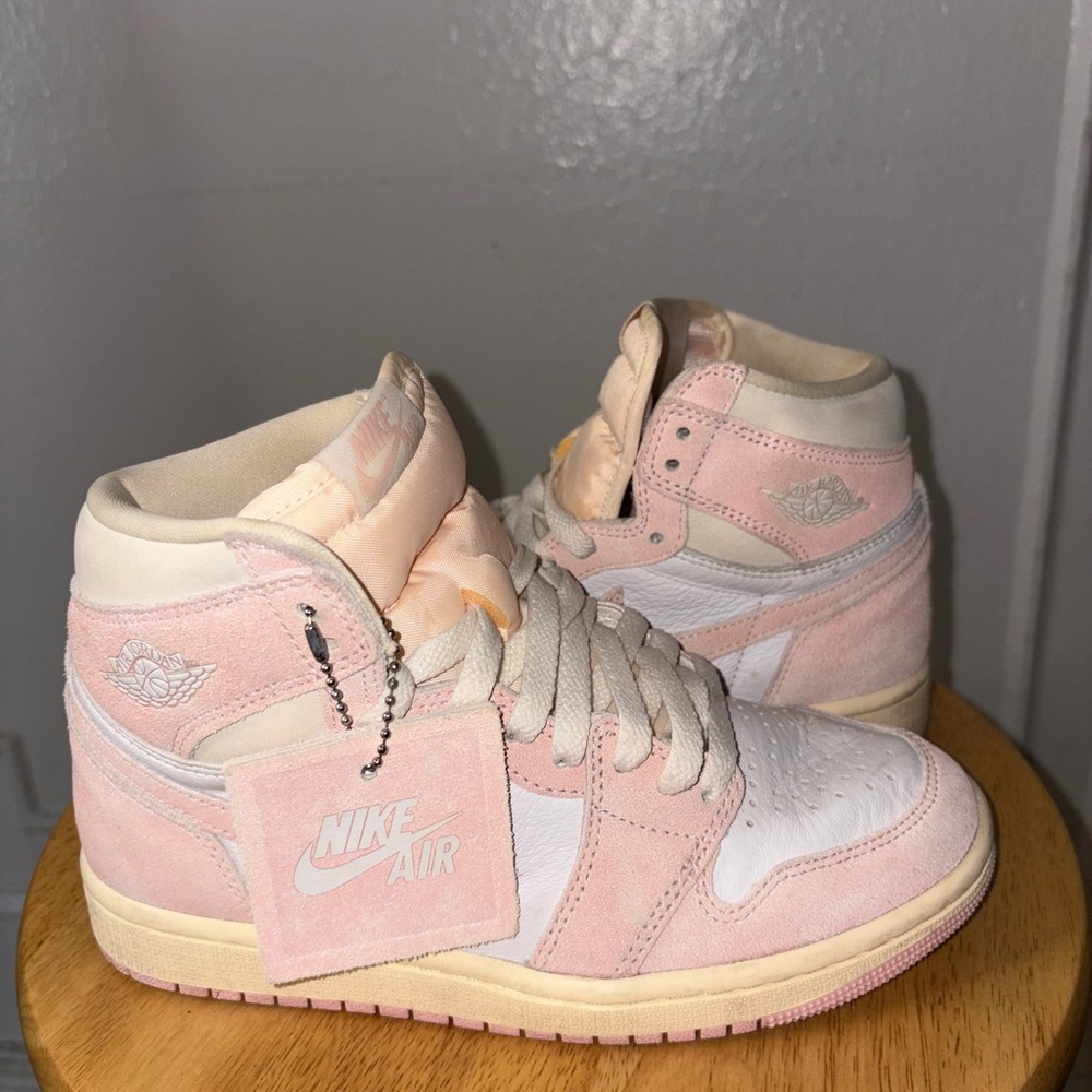 Nike Jordan Pink and White High-Top Sneakers
